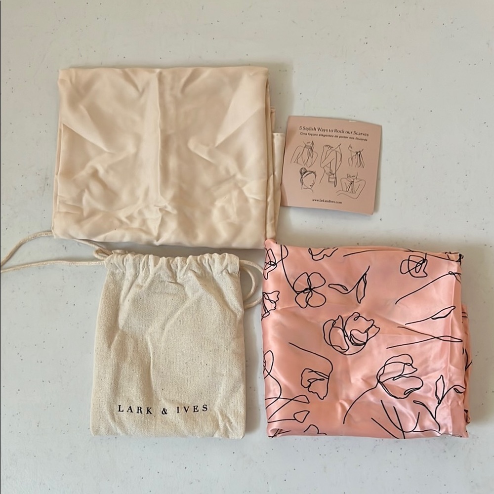 Lark & Ives Pink Floral Scarf Set